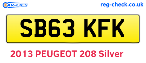 SB63KFK are the vehicle registration plates.