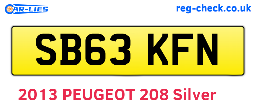 SB63KFN are the vehicle registration plates.