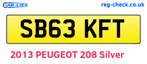 SB63KFT are the vehicle registration plates.