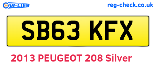 SB63KFX are the vehicle registration plates.