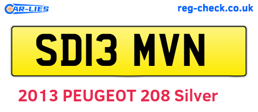 SD13MVN are the vehicle registration plates.
