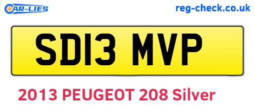SD13MVP are the vehicle registration plates.