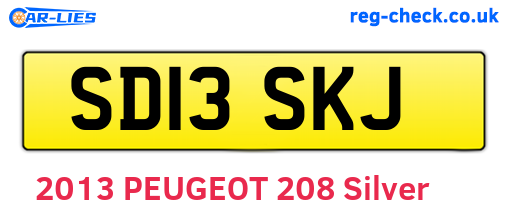 SD13SKJ are the vehicle registration plates.