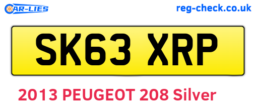 SK63XRP are the vehicle registration plates.