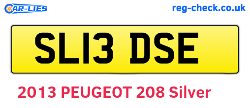 SL13DSE are the vehicle registration plates.