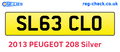 SL63CLO are the vehicle registration plates.