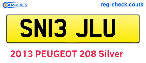 SN13JLU are the vehicle registration plates.