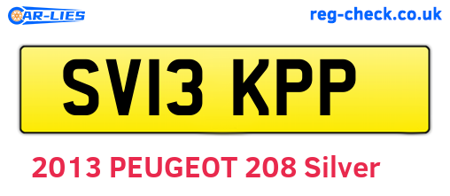 SV13KPP are the vehicle registration plates.