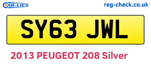 SY63JWL are the vehicle registration plates.