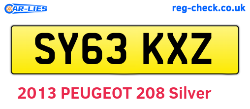 SY63KXZ are the vehicle registration plates.