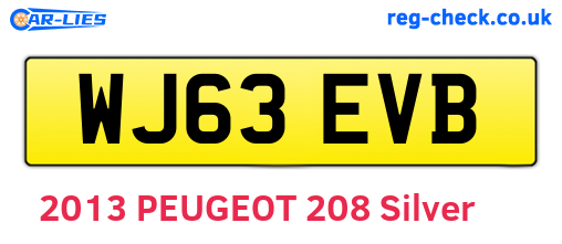 WJ63EVB are the vehicle registration plates.