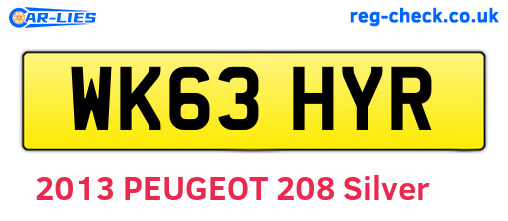 WK63HYR are the vehicle registration plates.
