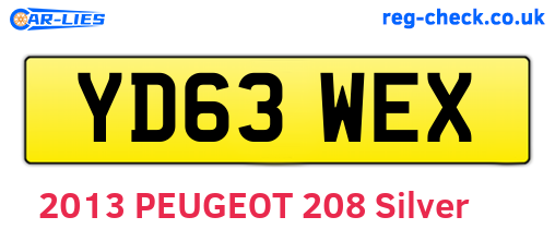 YD63WEX are the vehicle registration plates.