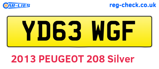 YD63WGF are the vehicle registration plates.