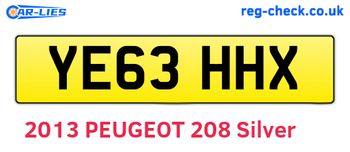 YE63HHX are the vehicle registration plates.