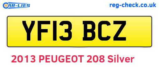YF13BCZ are the vehicle registration plates.
