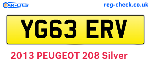 YG63ERV are the vehicle registration plates.