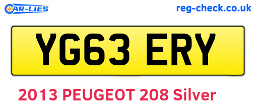 YG63ERY are the vehicle registration plates.