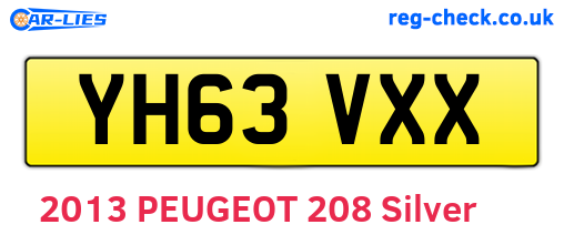 YH63VXX are the vehicle registration plates.