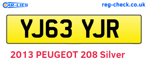 YJ63YJR are the vehicle registration plates.