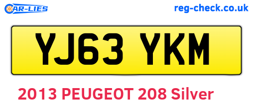 YJ63YKM are the vehicle registration plates.