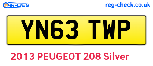 YN63TWP are the vehicle registration plates.
