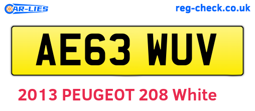 AE63WUV are the vehicle registration plates.