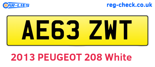 AE63ZWT are the vehicle registration plates.