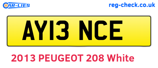 AY13NCE are the vehicle registration plates.