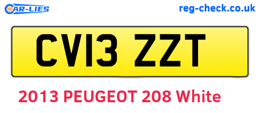 CV13ZZT are the vehicle registration plates.