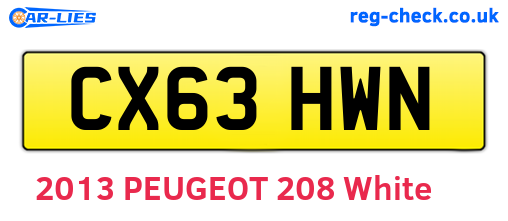 CX63HWN are the vehicle registration plates.