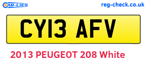 CY13AFV are the vehicle registration plates.