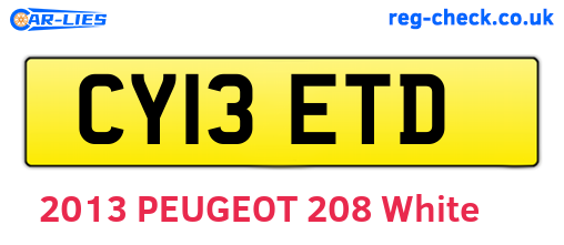 CY13ETD are the vehicle registration plates.