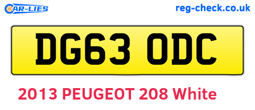 DG63ODC are the vehicle registration plates.
