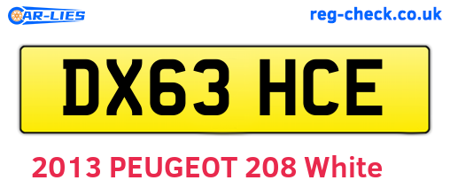 DX63HCE are the vehicle registration plates.