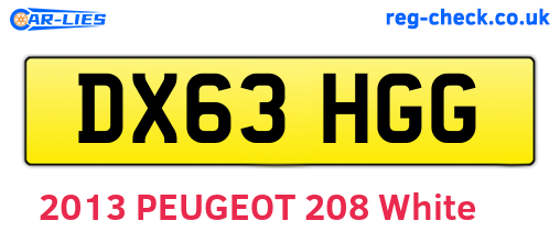 DX63HGG are the vehicle registration plates.