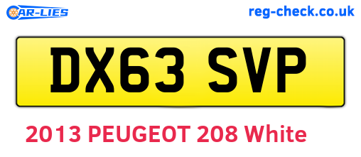 DX63SVP are the vehicle registration plates.