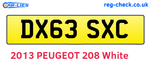 DX63SXC are the vehicle registration plates.