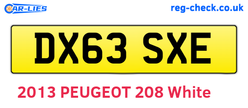 DX63SXE are the vehicle registration plates.