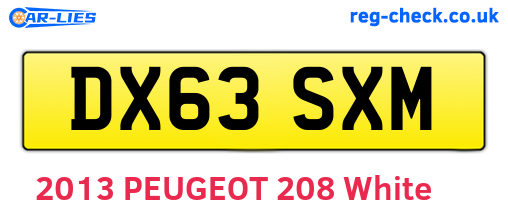 DX63SXM are the vehicle registration plates.