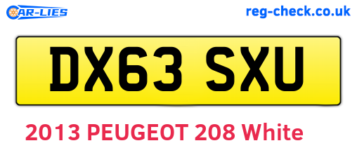 DX63SXU are the vehicle registration plates.
