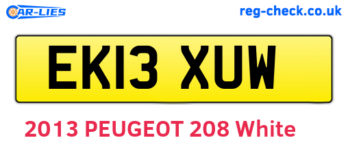 EK13XUW are the vehicle registration plates.