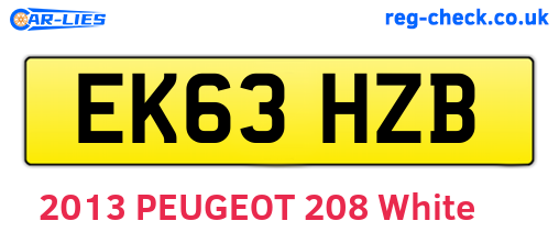 EK63HZB are the vehicle registration plates.