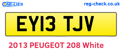 EY13TJV are the vehicle registration plates.