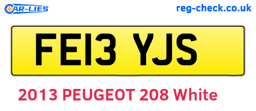 FE13YJS are the vehicle registration plates.
