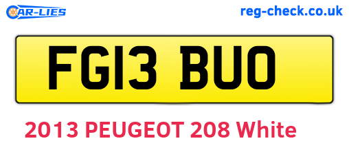 FG13BUO are the vehicle registration plates.
