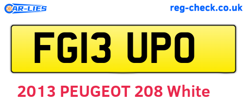 FG13UPO are the vehicle registration plates.