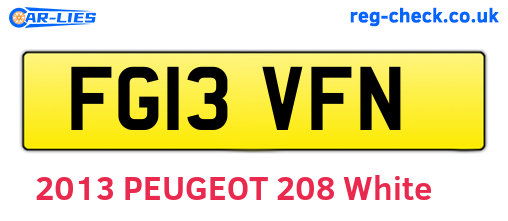 FG13VFN are the vehicle registration plates.