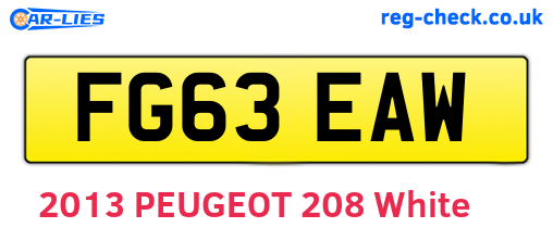 FG63EAW are the vehicle registration plates.