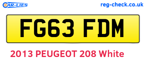 FG63FDM are the vehicle registration plates.